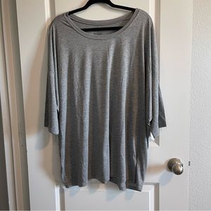 Torrid Grey Feather Soft Slub Crew Neck Drop Shoulder Tee, 3X NWT
